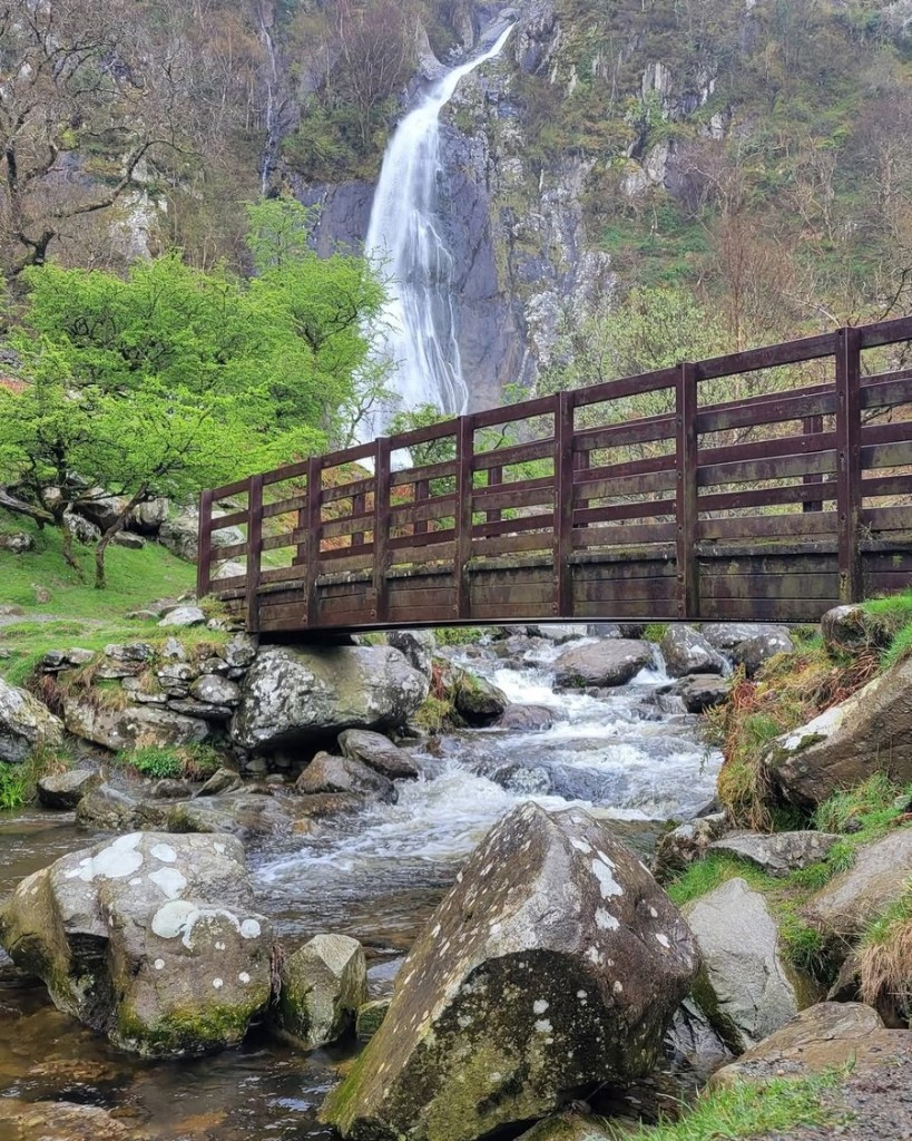 Aber Falls waterfall in Snowdonia National Park, Wales